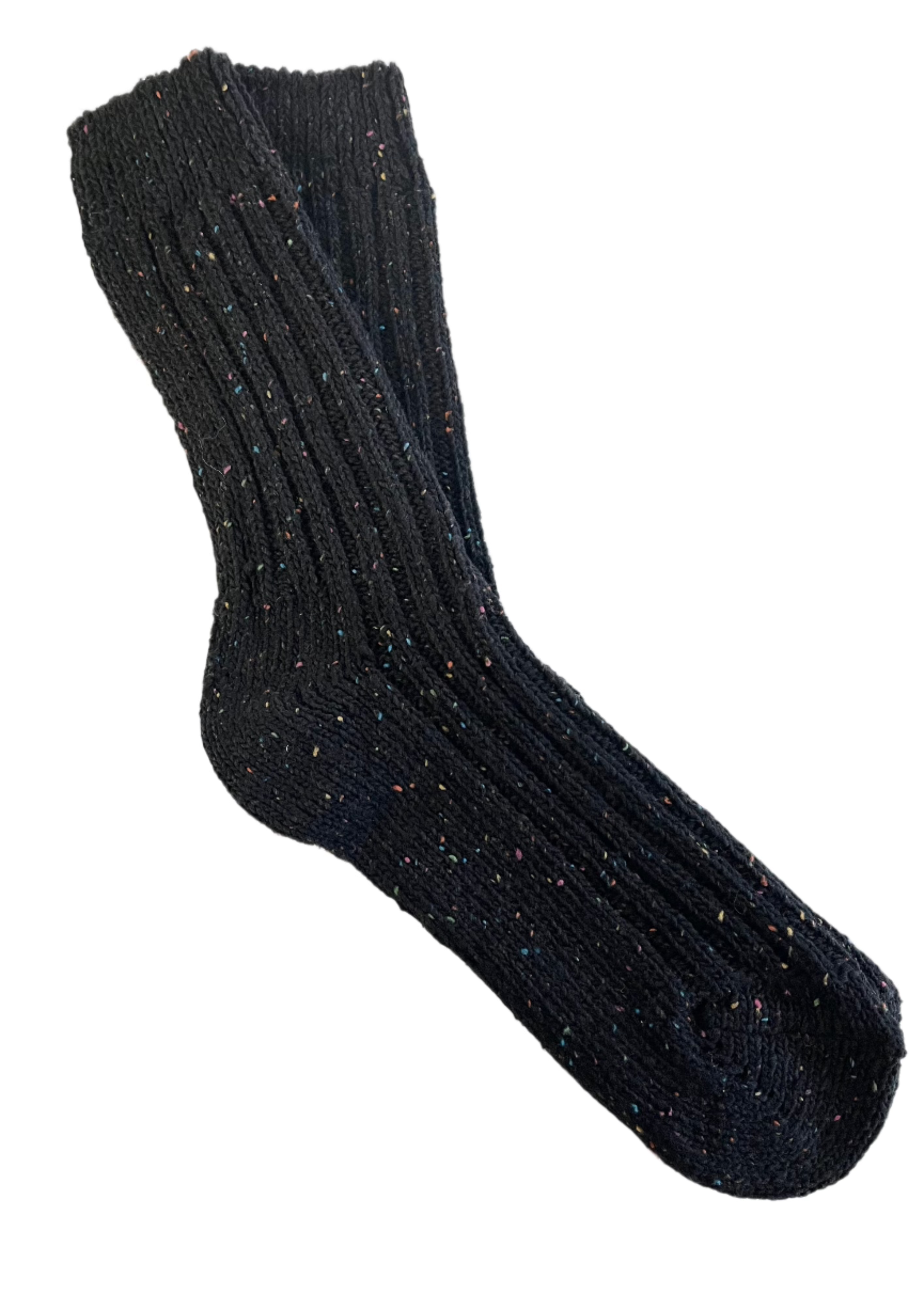 Black Irish Wool Neppy Socks | Women's