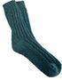 Petrol Irish Wool Neppy Socks | Large