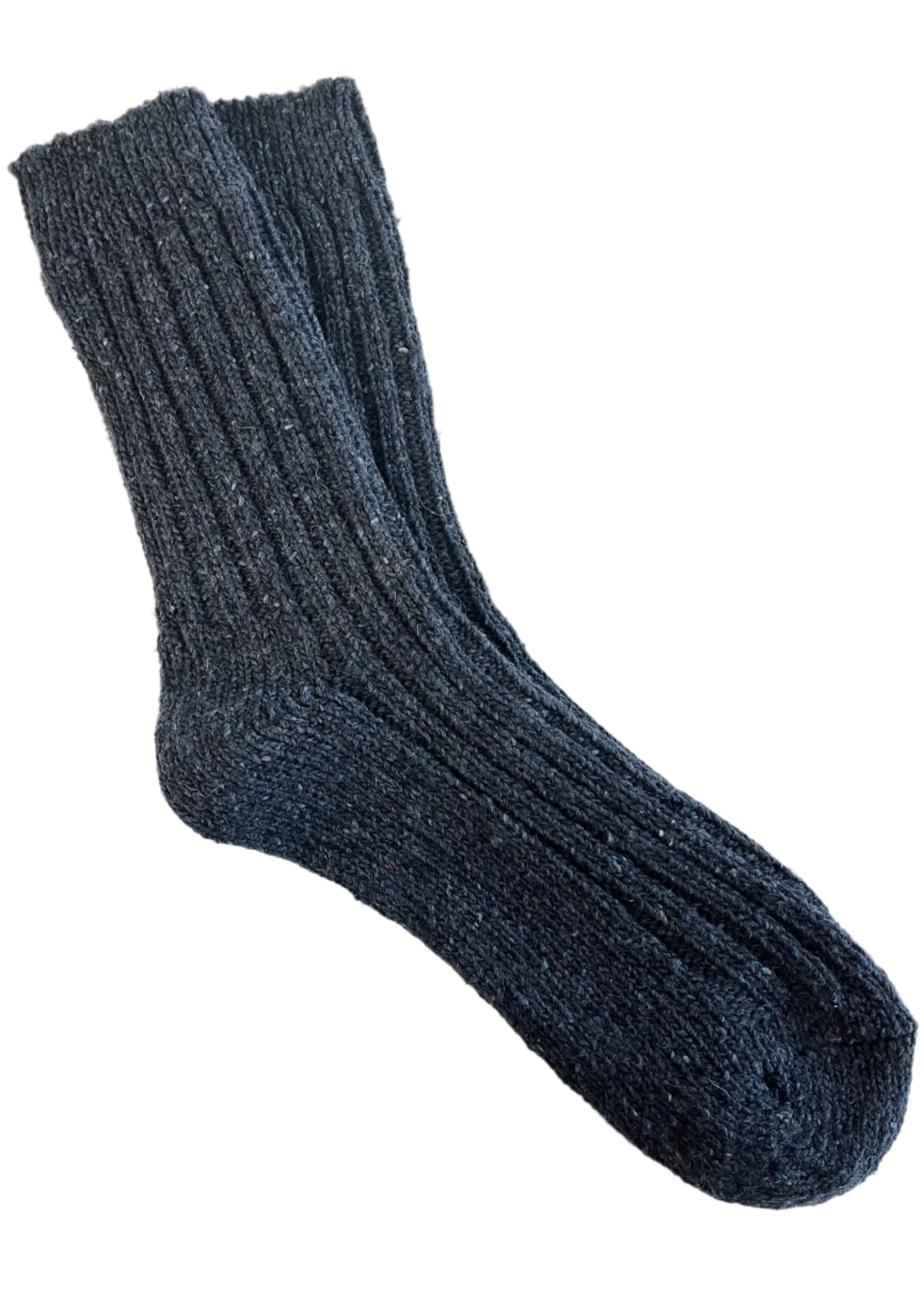 Navy Irish Wool Neppy Socks | Large