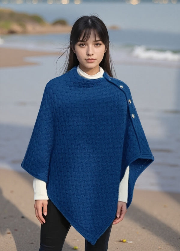 Glenbeigh Aran Cape | Ink Blue 
