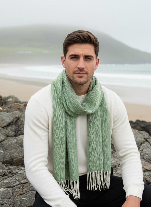 McNutt Herringbone Scarf | Golf Green