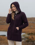 Aran Hooded Cardigan With Celtic Knot Zipper | Plum