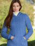 Aran Hooded Sweater | Blue