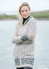 Aran Women's Jacquard Hooded Cardigan