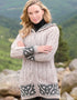 Celtic Jacquard Hooded Aran Cardigan | Oatmeal
