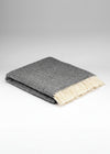 McNutt of Donegal Storm Grey Herringbone Blanket Throw | Pure Irish Wool