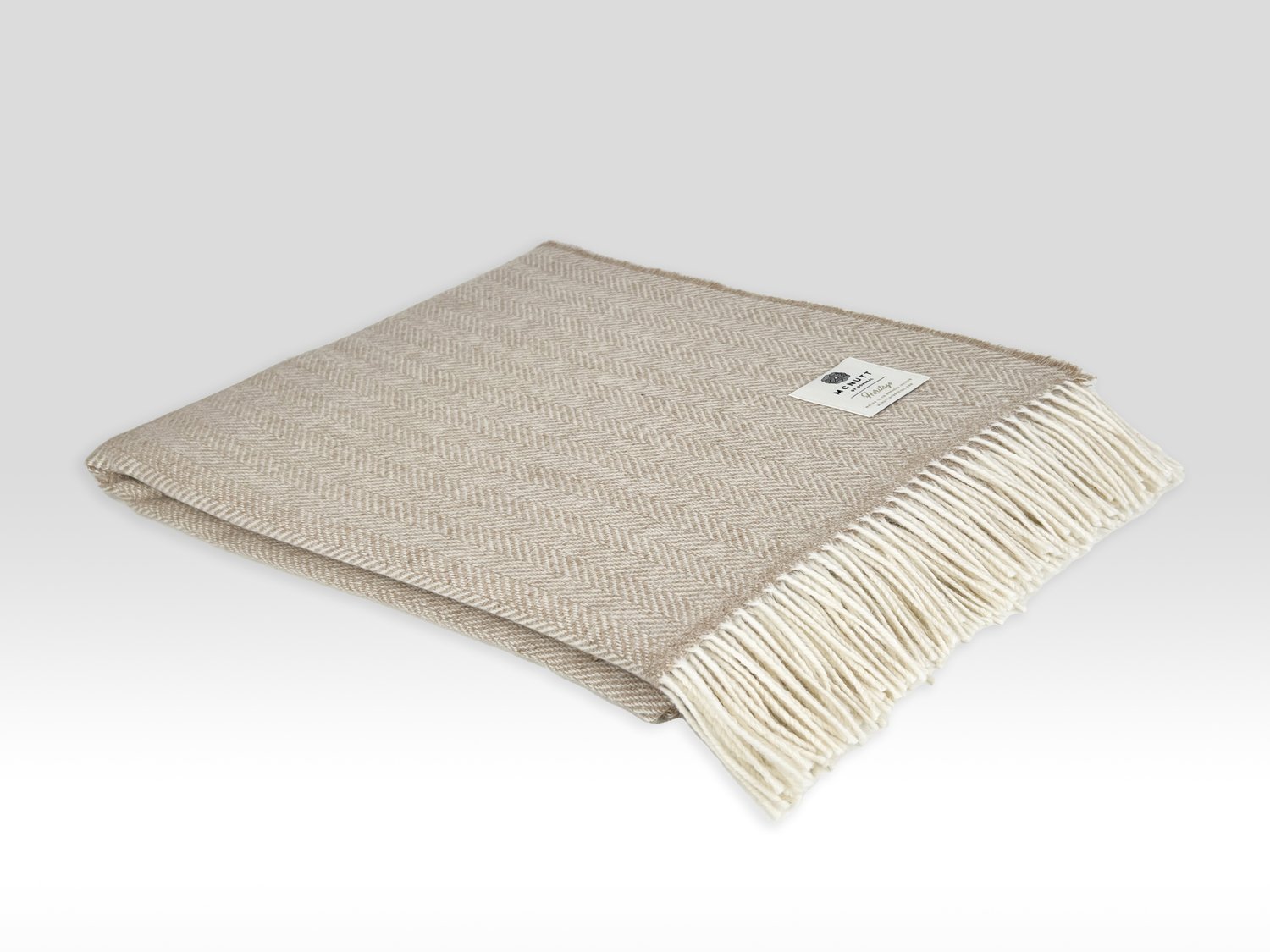 McNutt Wool Blanket | Sandstone Herringbone