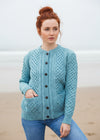 Aran Cable Knit Cardigan | Aqua