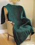 Aran Honeycomb Wool Throw | Moss Green