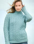 Aran Crafts Hearts High Neck Sweater | Mermaid