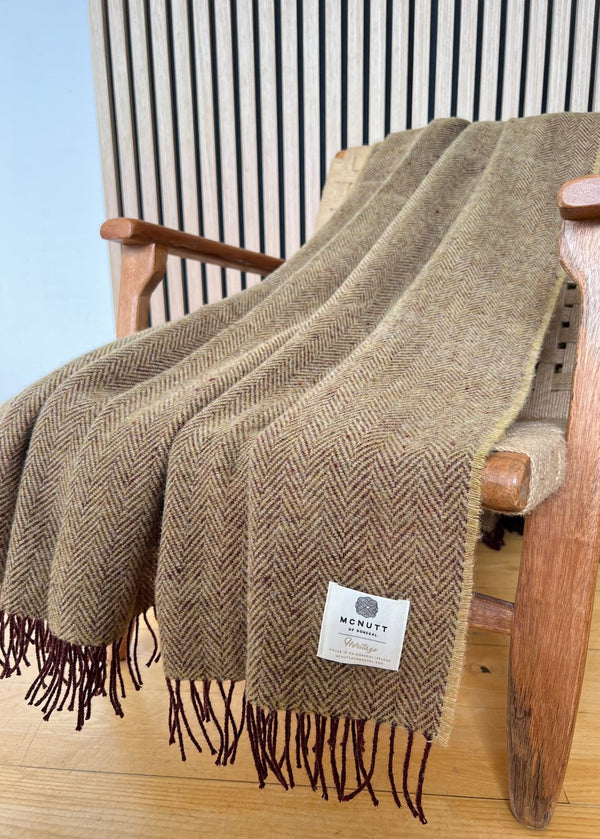 McNutt Herringbone Throw | Heritage Wheat