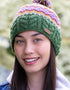 Bonnet à pompon Erin Aran Fair Isle | Vert violet