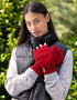 Erin Aran Cable Hunter Gloves | Red
