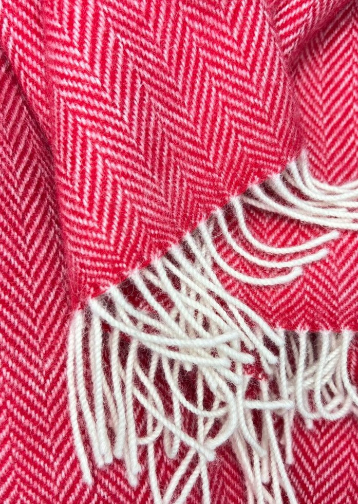 McNutt Herringbone Throw | Holly Red