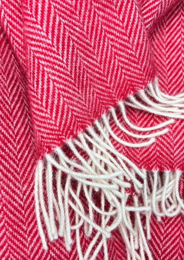 McNutt Holly Red Herringbone Throw