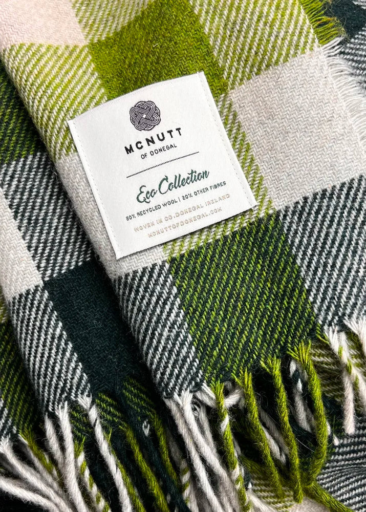 Hunter Plaid Eco Wool Throw | Irish Recycled Wool Blanket