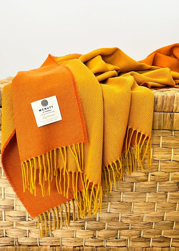 McNutt Supersoft Blanket | Orange & Mustard Reversible