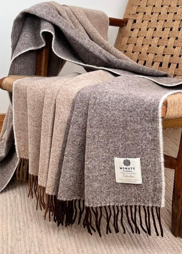 McNutt Pure Wool Throw | Latte