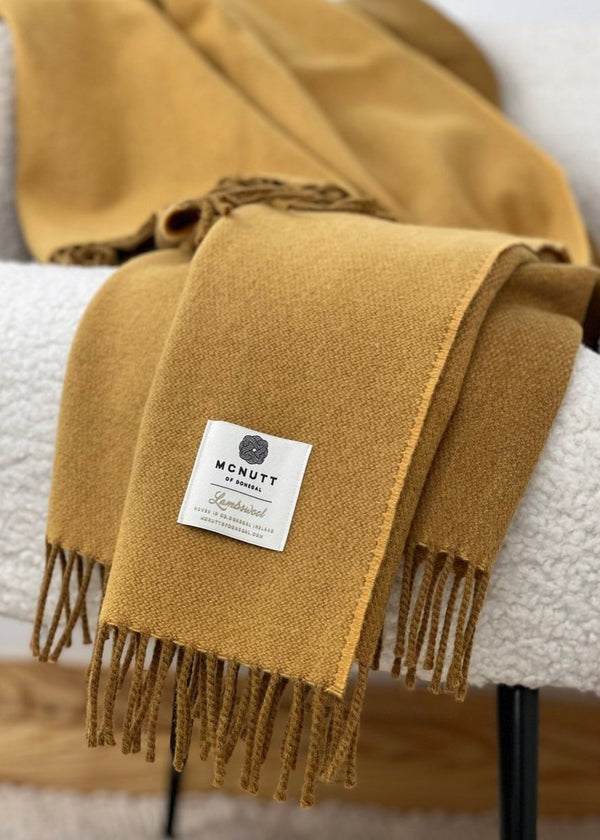 McNutt Lambswool Throw | Honey