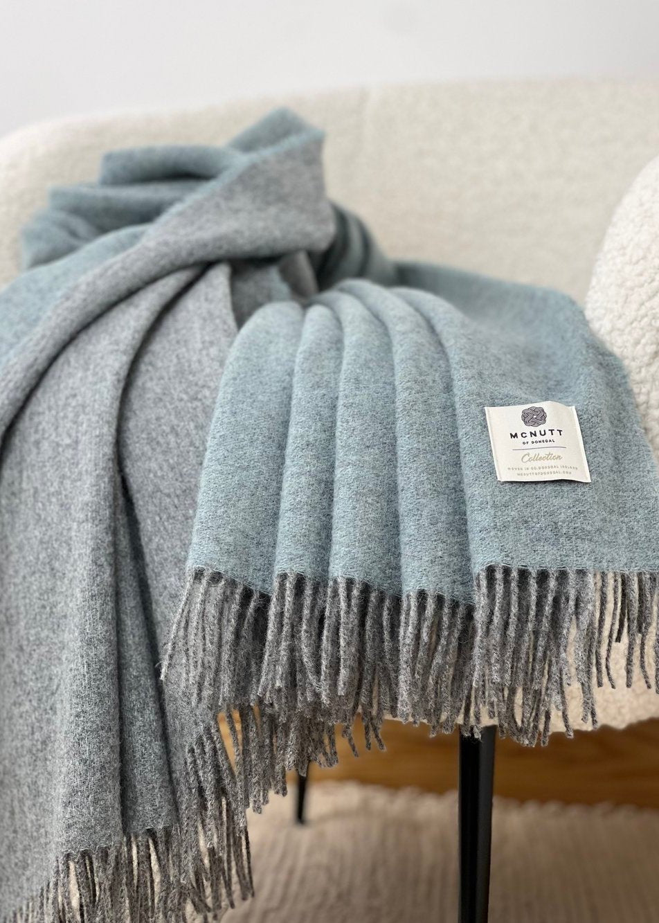 McNutt Pure Wool Throw | Seaspray