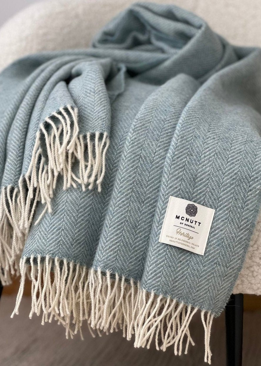 McNutt Herringbone Throw | Sea Green 