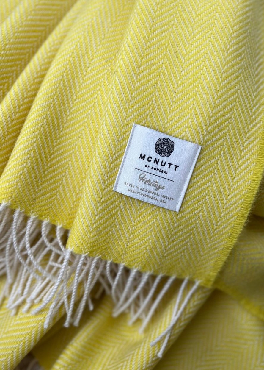 McNutt Wool Throw | Sunshine Herringbone