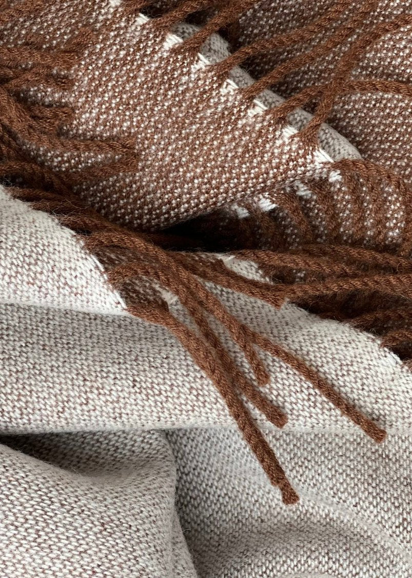 Mcnutt Lambswool Throw | Cappucino Reversible