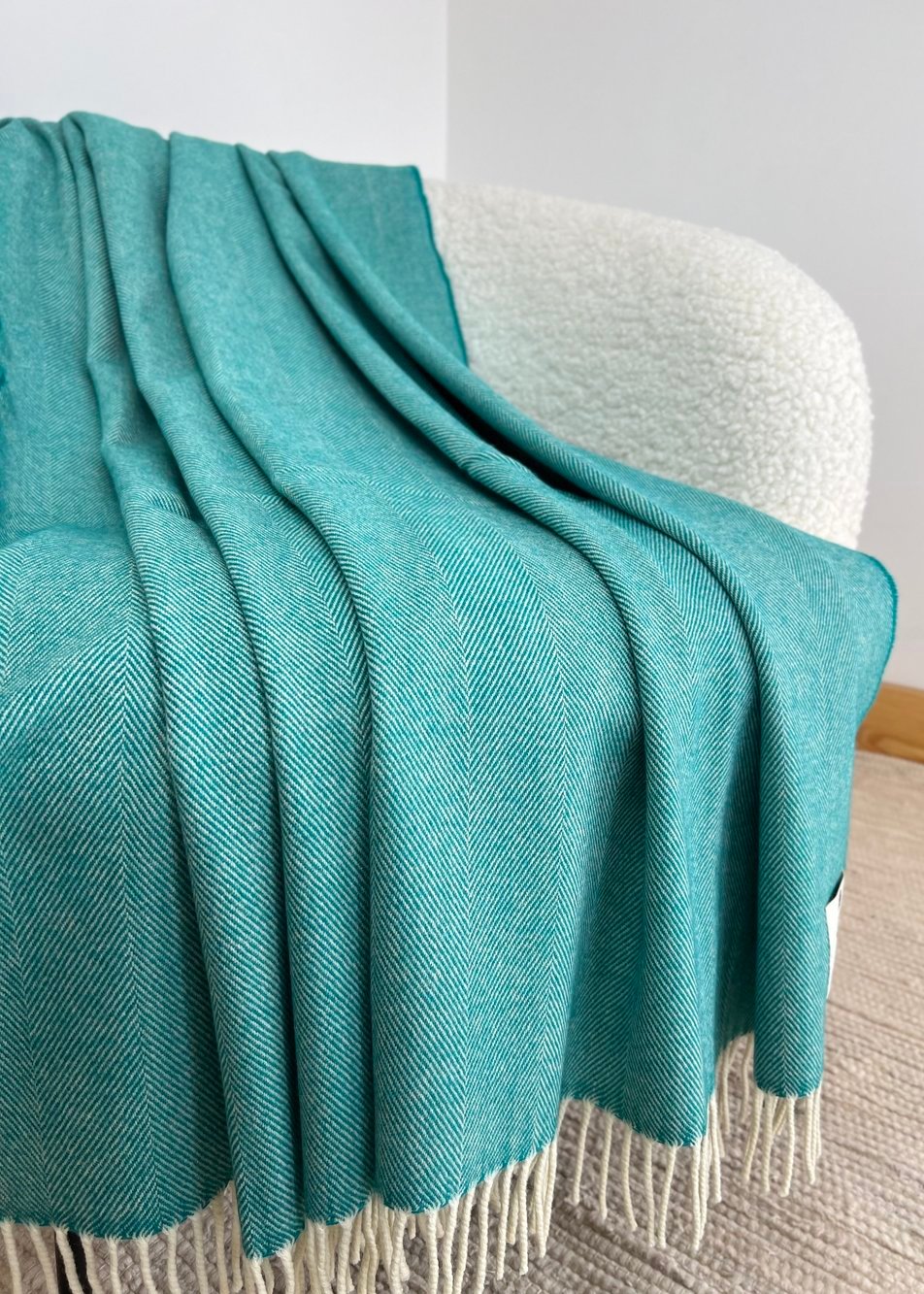 Mcnutt Supersoft Blanket | Larkspur Herringbone