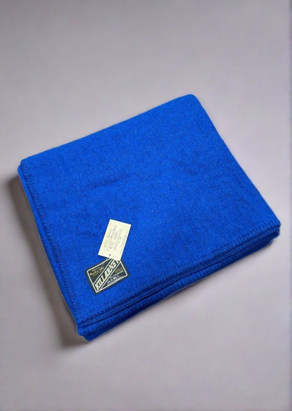 Kerry Woollen Mills 100% Irish Wool Blanket | Royal Blue