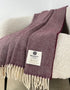 McNutt Lambswool Throw | Burgundy Herringbone