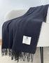 Mcnutt Supersoft Throw | Slate Navy Herringbone