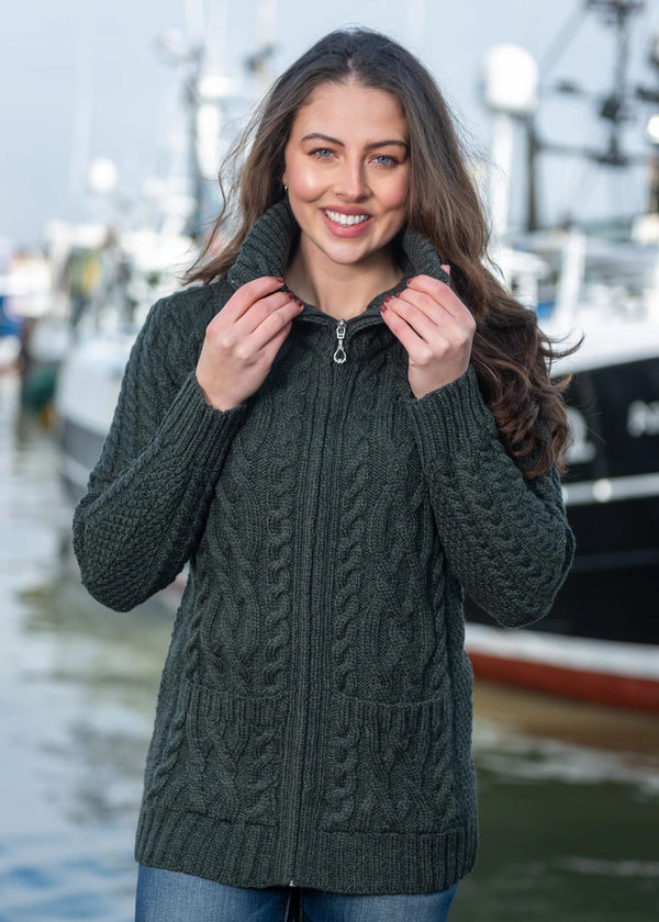 ladies aran cardigans