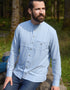 Lee Valley Linen Grandfather Shirt | Melange Sky Blue
