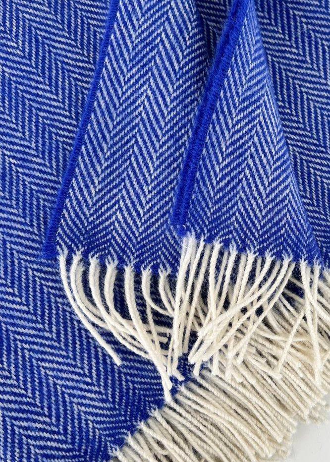 McNutt Herringbone Throw | Bluebell