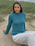 Ladies Roll Neck Fisherman Sweater | Turquoise