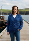 Downpatrick Ladies Aran Cardigan | Blue