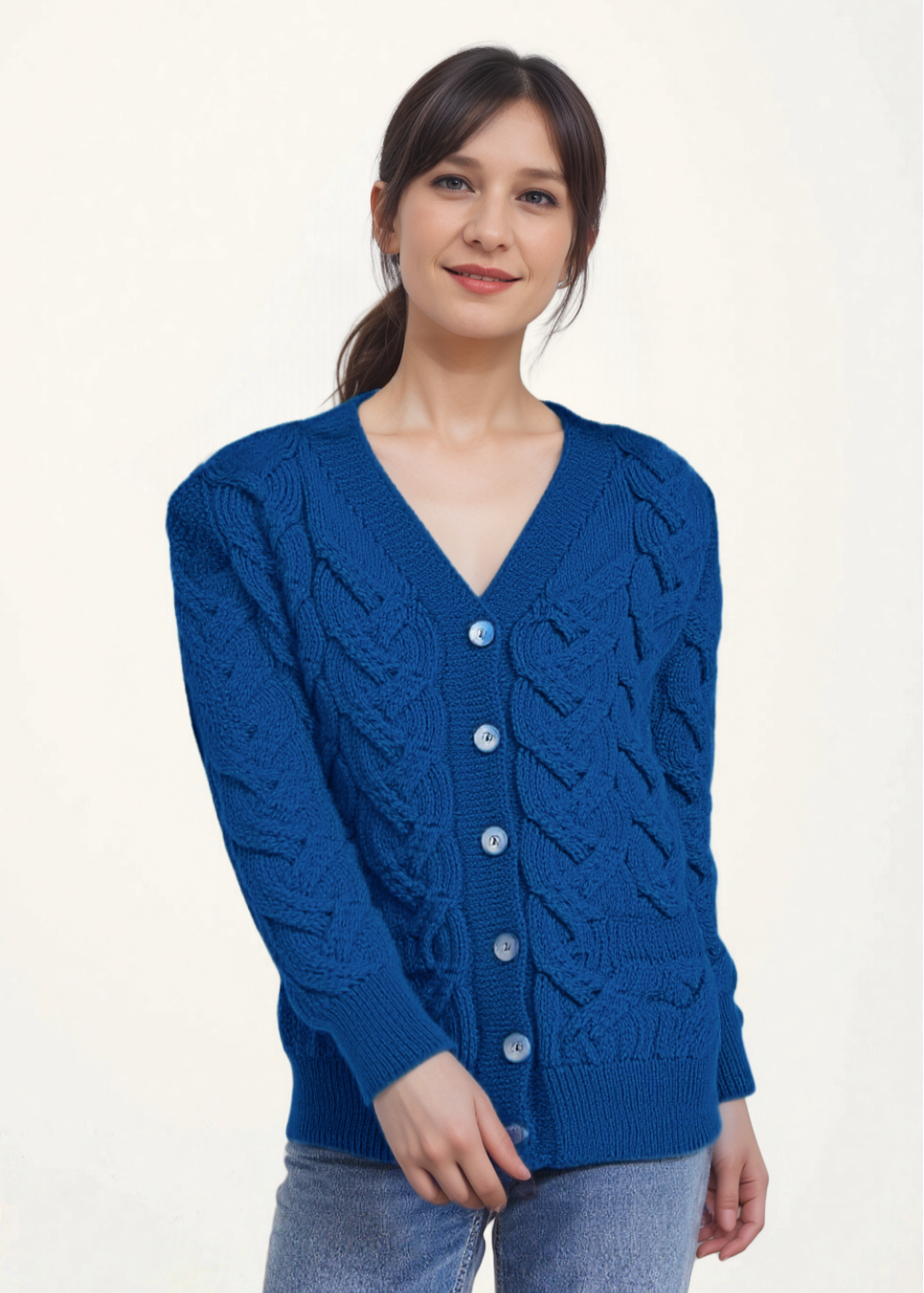 Downpatrick Ladies Aran Cardigan