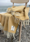 McNutt of Donegal Ripple Lemon Supersoft Merino Lambswool Throw