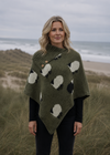 Iconic Black Sheep Long Neck Poncho — Apple