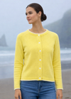 Ireland's Eye Killiney Cardigan - Wool Cashmere Blend | Lemon Zest
