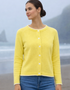 Ireland's Eye Killiney Cardigan - Wool Cashmere Blend | Lemon Zest