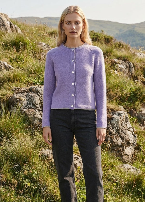 Ireland's Eye Killiney Cardigan - Wool Cashmere Blend | Paisley