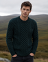 IrelandsEye Aran Merino Wool Sweater | Green