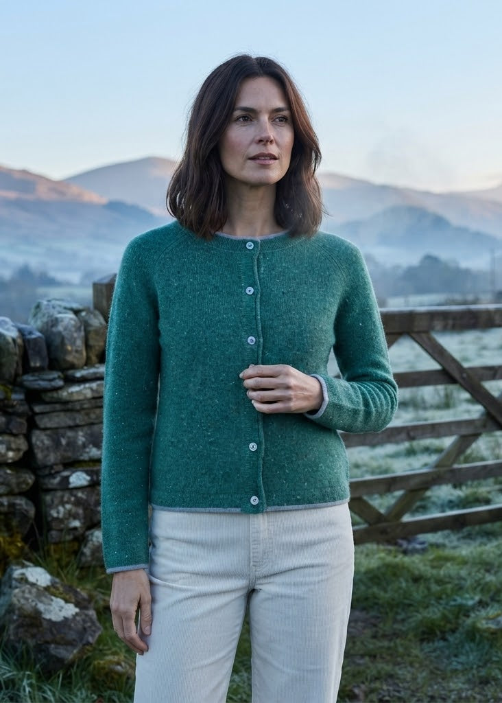 IrelandsEye Killiney Cardigan | Sea Green