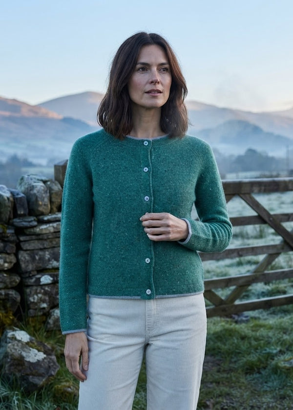 IrelandsEye Killiney Cardigan | Sea Green