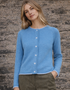 IrelandsEye Killiney Cashmere Mix Cardigan | Azure Blue