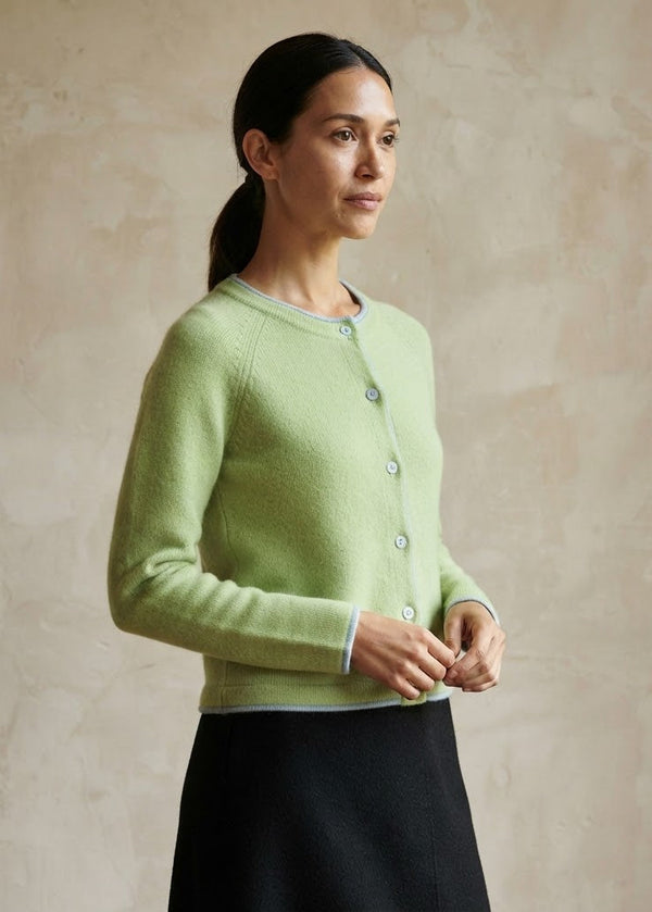 IrelandsEye Killiney Wool Cashmere Cardigan | Mint Green