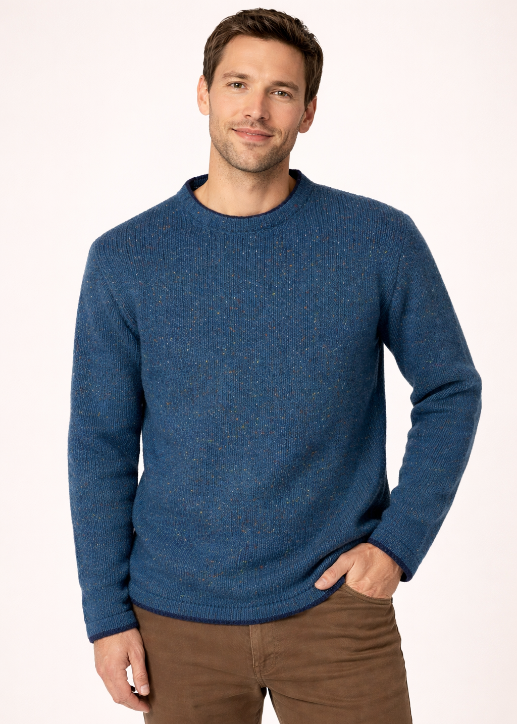 IrelandsEye Roundstone Cashmere Blend Sweater | Men's Irish Wool