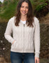 IrelandsEye Women's Aran Hooded Cardigan | Silver