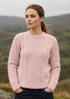 IrelandsEye Women's Aran Sweater | Rosa Pink